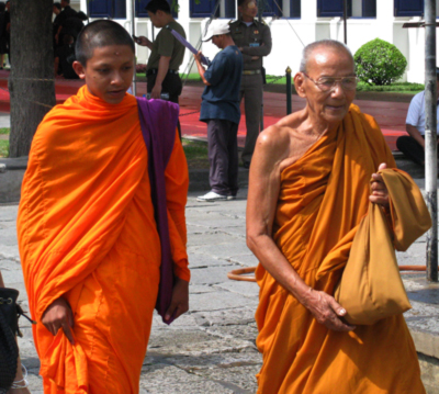 Monks At Bangkok Temple