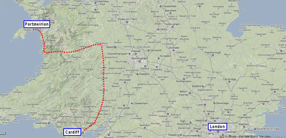 Trip from Cardiff to Portmeirion